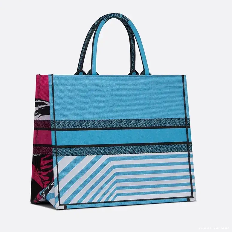 Cheap Pop Dior Motif Blue D-Jungle Book Canvas Tote Rose 0622 Luxury